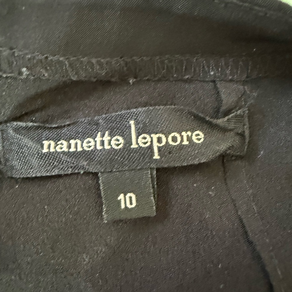 Nanette Lepore Black Sleeveless Peplum Ruffle Silk Top Size 10 - Picture 4 of 9